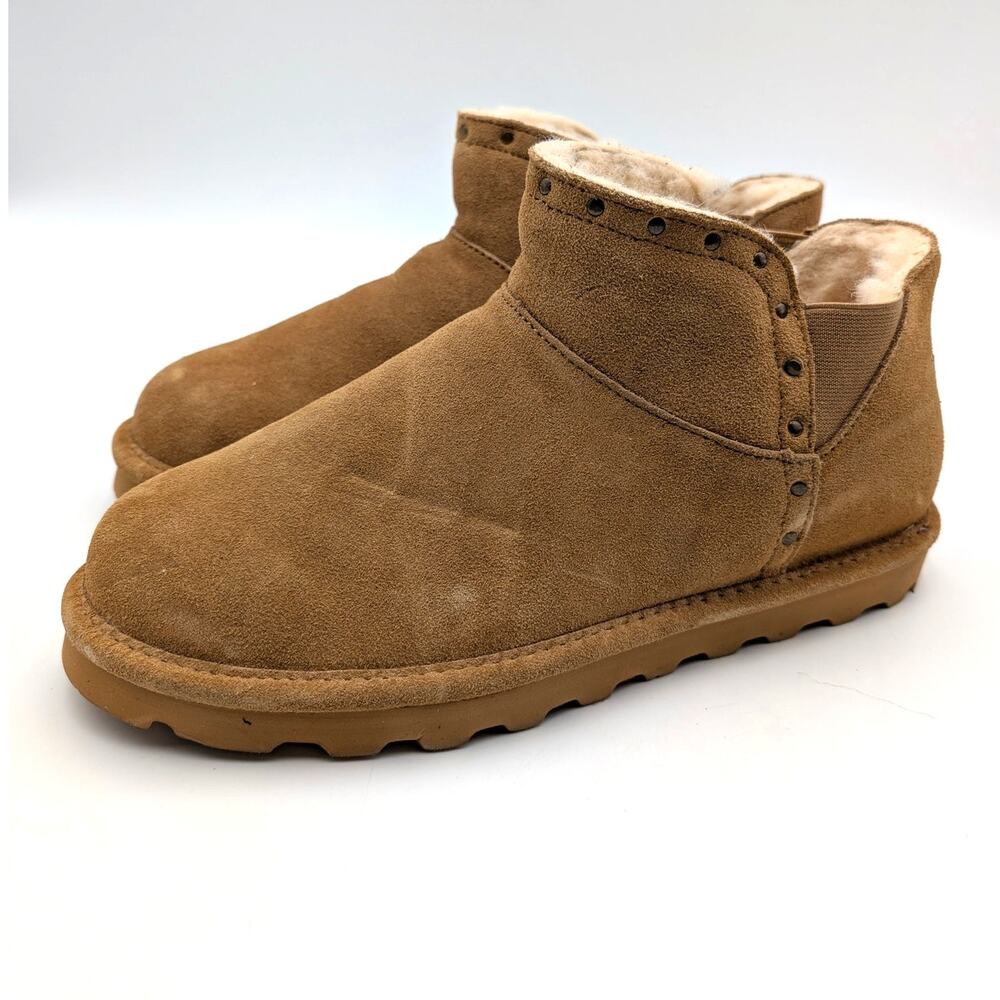 Bearpaw Lottie Slip-On Studded Ankle Boots Women's Iced Coffee Size US10 EU41